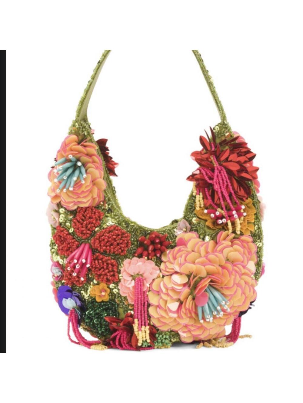 RARE TikTok Viral Handbag Multicolor Floral Beaded Bag